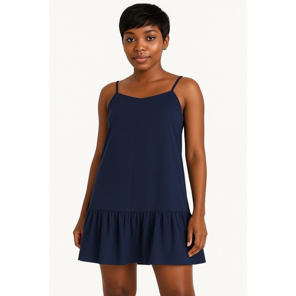 Our Heritage Mini Dress - Navy Blue Sleeveless Mini Dress Rayon Size XL